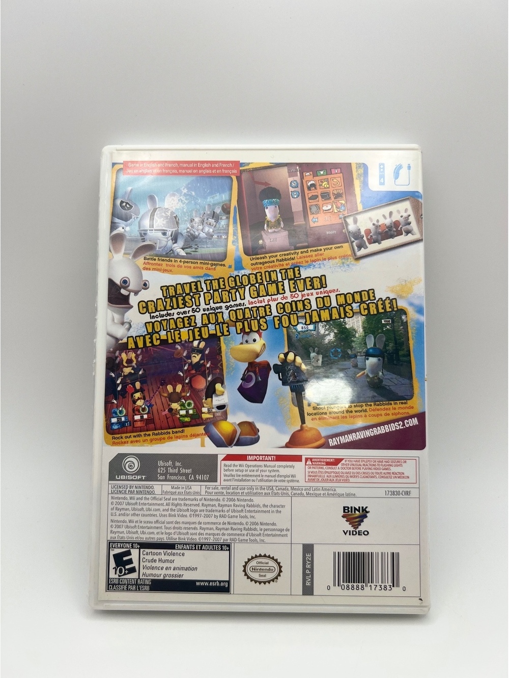 Rayman Raving Rabbids 2 Nintendo Wii CIB Complete Manual Tested Ubisoft - Picture 4 of 5